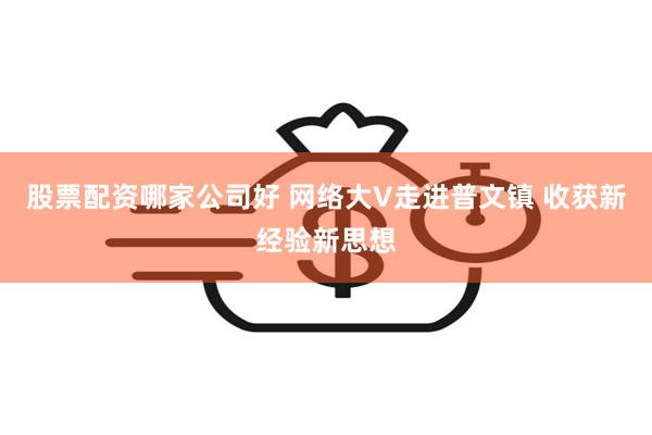 股票配资哪家公司好 网络大V走进普文镇 收获新经验新思想