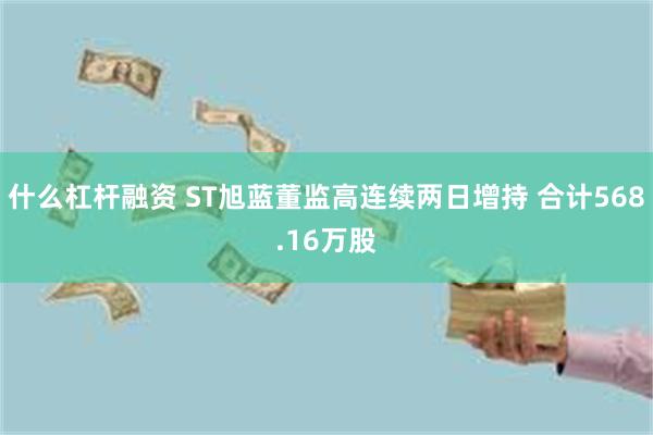 什么杠杆融资 ST旭蓝董监高连续两日增持 合计568.16万股