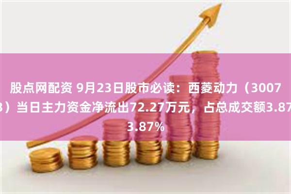 股点网配资 9月23日股市必读：西菱动力（300733）当日主力资金净流出72.27万元，占总成交额3.87%