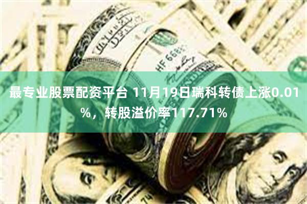 最专业股票配资平台 11月19日瑞科转债上涨0.01%，转股溢价率117.71%